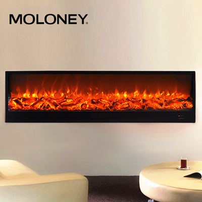 70inch Tempered Glass Flush Mount Electric Fireplace Indoor Simulation