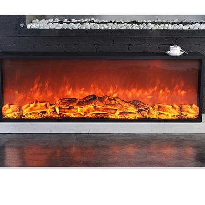 72-inch Modern European ornamental Led seven-color adjustable burning flame black frame electric fireplace