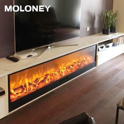 70'' TV Stand Electric Fireplace Realistic Flame Living Room Decoration