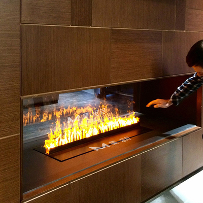 79'' 2000mm Stainless Panel Electric Water Vapor Fireplace With Flexible Control