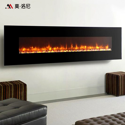 2380mm Wall Fireplace Heater LED Tech Wall Surface Mounted Electric Fireplace CE