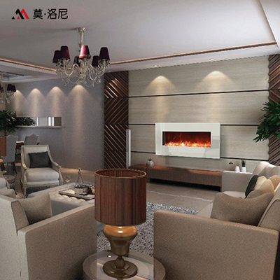 58inch Wall Fireplace Heater With Glass Fascia Log Fuel Bed LED Technology