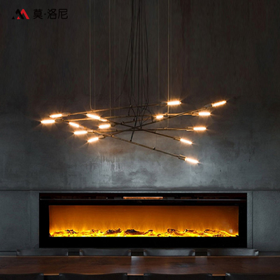 50''  Chimney Multi-Color Flame Wall-Mounted Electric Fireplace Home Decorative