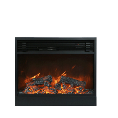 867mm 34 Inch Black Painted Glass Top Front Vent Electric Fireplace Indoor