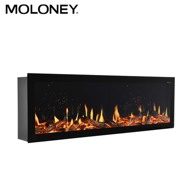 2500mm HD Flame Video Flush Mount Electric Fireplace 3D Real Fire Effect