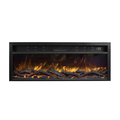2000mm Recessed Electric Fireplace Fake Charcoal Strong Bluetooth Speakers