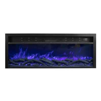 60'' 150cm Fully Recessed Electric Fireplace No Venting LED Tech Digital Flush