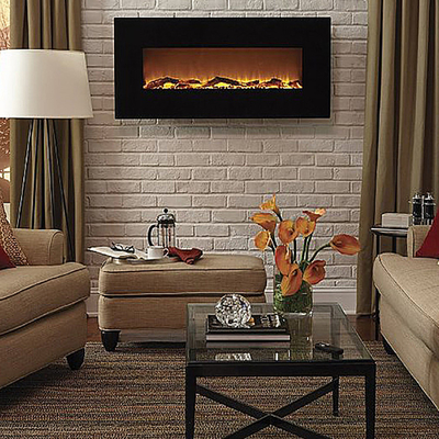 60inch Wall Fireplace Heater Painted Glass Easy Remote Control  Electric Fireplace