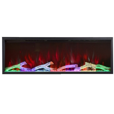 1040mm Linear Room Heater Built-In Electric Fireplace Classic Black Frame