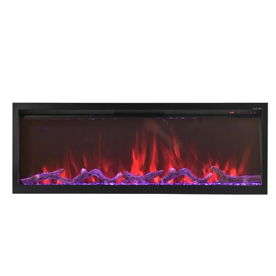 1040mm Linear Room Heater Built-In Electric Fireplace Classic Black Frame