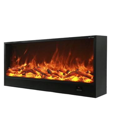 70'' 180cm Realistic LED 3D Flame Charcoal Effect Built-in Electric Fireplace Indoor