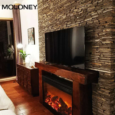 1020mm Built-in Black Electric Fireplace Heater 750-1500W Classic Wood Burning Color, Remote Control