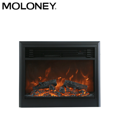 30"/770mm Electric Fireplace Heater Small Bevelled Edge Simulated Wood Flame LED Light