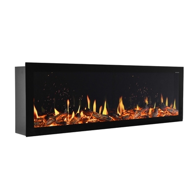 1.28M Video Fire Effect Display Tech Modern Dinning Room Touch Screen Fixed Charcoal Decorative Electric Fireplace
