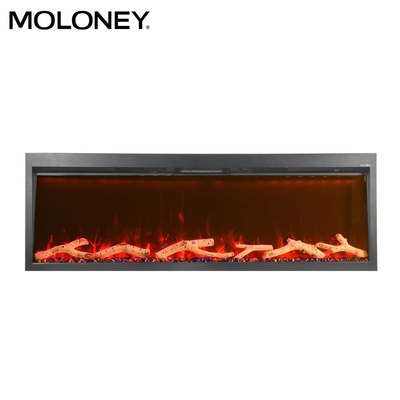 30inch LED Built-in Electric Fireplace Single Viewing Side Black Frame Colorful Flame