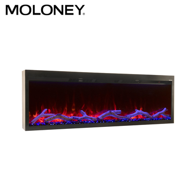 760mm 30" LED Tech Built-In Electric Fireplace 3 Edge Black Frame Top Air Outlet Heater