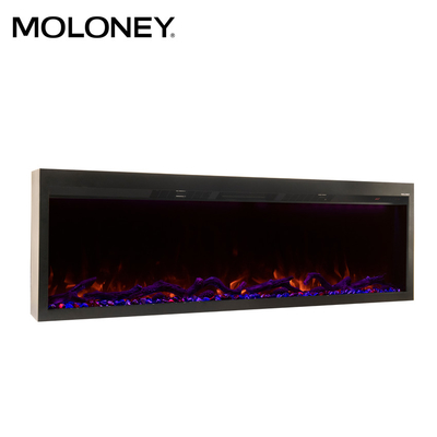 760mm LED Real Burning Flame Built-In Electric Fireplace Single Side Top Air-Outlet