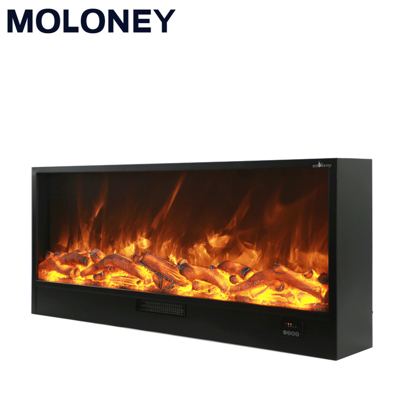 1150mm Wall Mantel Heating Electric Fireplace Fabricated Logs Adjustable ​Thermostat