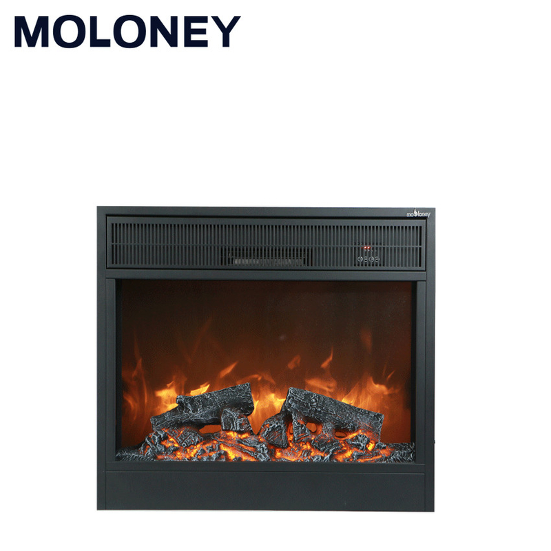 750mm Modern Built In Electric Fireplace Wood Mantel Two Levels Heating
