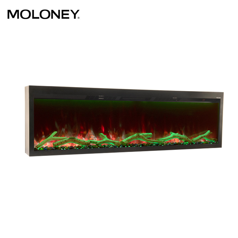 1240mm Fully Recessed Electric Fireplace Click Button No Venting