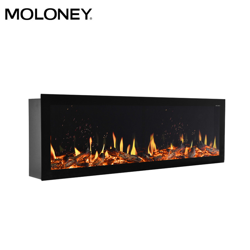 2500mm Flush Mount Electric Fireplace Tradition Orange No Heating