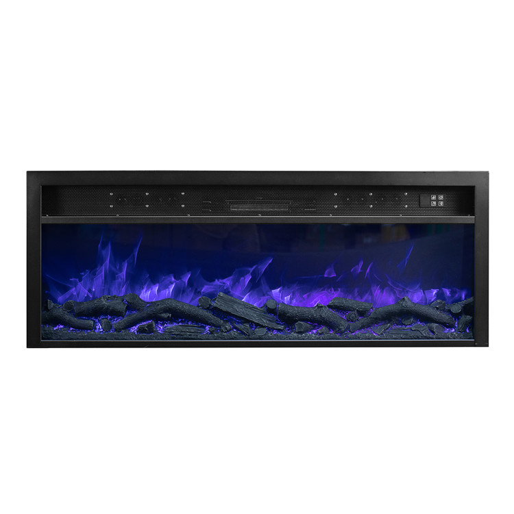 47'' Metal Framed Freestanding Electric Fireplace Bluetooth Technology