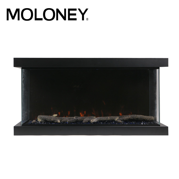 40'' 100cm Elegant Design No Heating Room Electric Fireplace 3-Side View