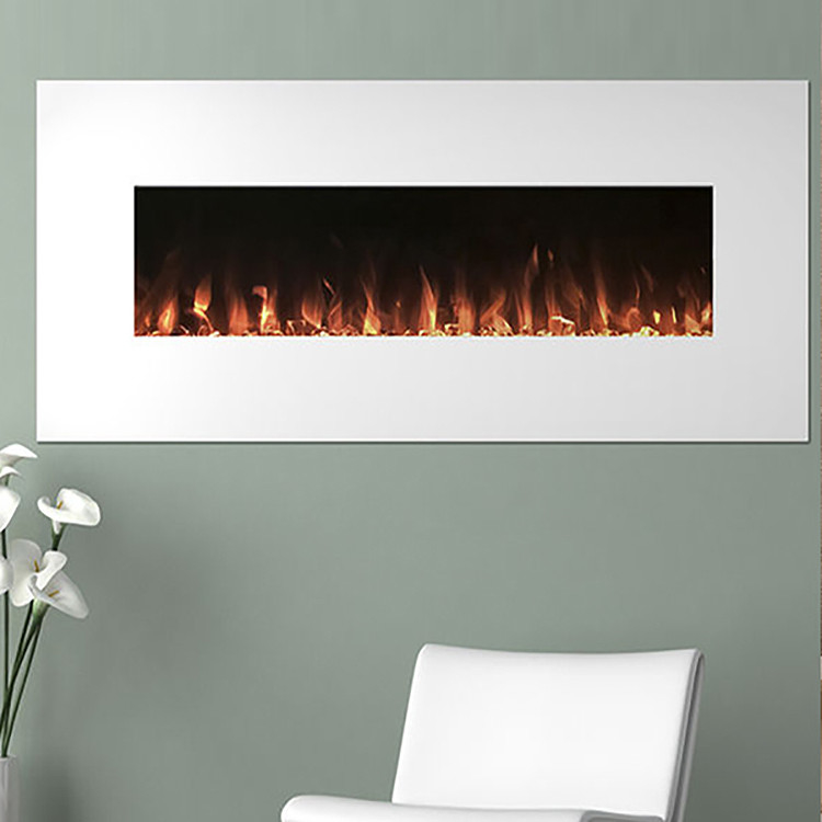 60inch Wall Fireplace Heater Painted Glass Easy Remote Control  Electric Fireplace