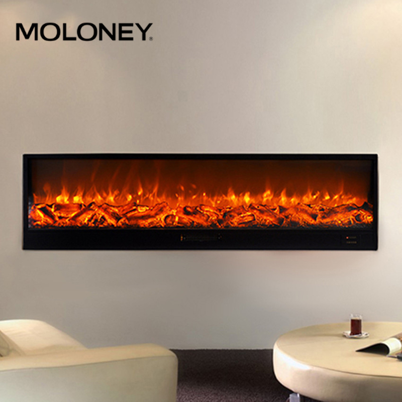 79" 200cm Modern Wall-set Infrared Electric Fireplace Imitative Real Flame Heater