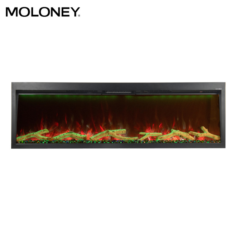 73" 1840mm Wall-set and Recessed Electric Fireplace 120V LED Adjustbale Multi Colors Flame